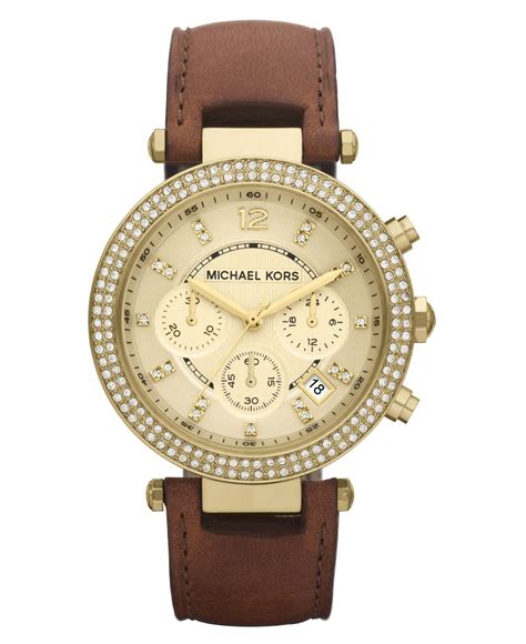 michael kors parker watch brown|Michael Kors parker chronograph watch.